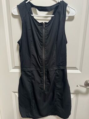 DKNY Black Backless Zip-Front Dress